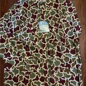 Mens amigo provisions Texas A&M aggie Camouflage Button-Up Shirt
